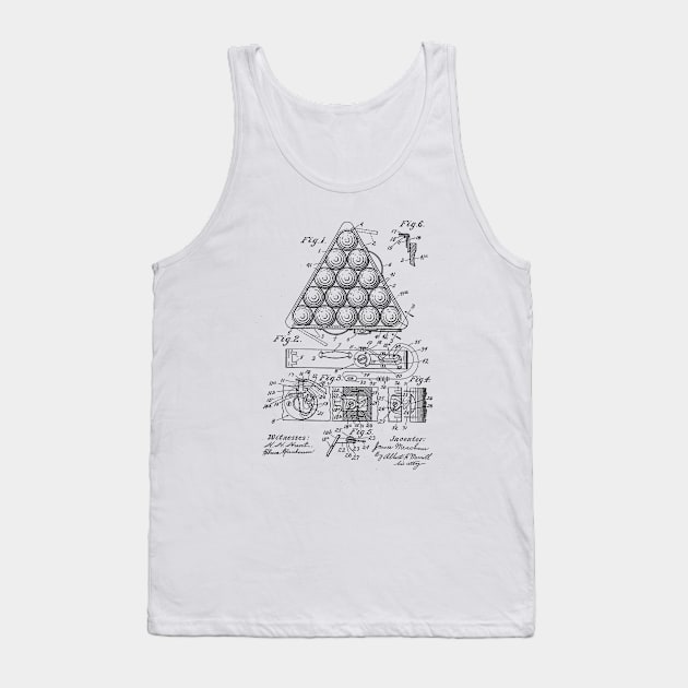 Pool Registering Triangle Vintage Patent Hand Drawing Tank Top by TheYoungDesigns